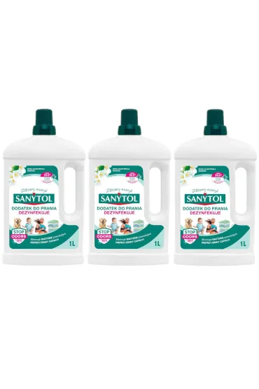 Sanytol Dezynfekuj�cy dodatek do prania o zapachu bia�ych kwiat�w Zestaw 3 x 1 l