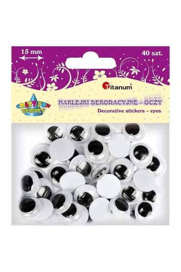 Titanum Oczy samoprzylepne bez rz�s okr�g�e 15 mm
