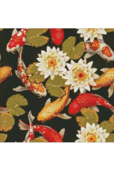 Ideyka Diamentowa mozaika - T�czowe karpie 40x40cm