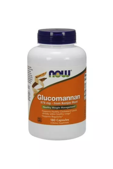 Now Foods Glucomannan (Glukomannan) 575 mg - Konjac Root Suplement diety 180 kaps.