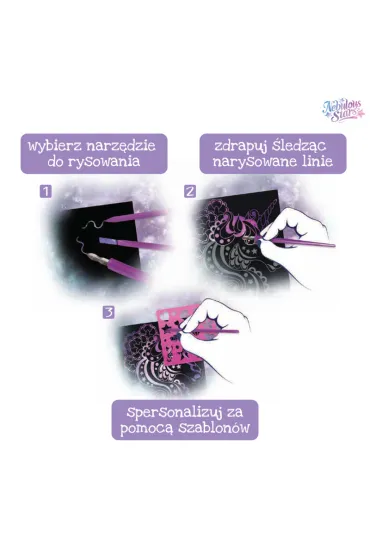 Zdrapywanki 5 szt. z rysikiem i szablonami Isadora Nebulous Stars