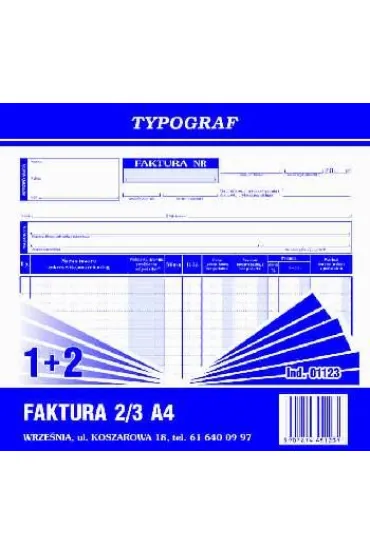 Druki samokopiuj�ce faktura vat 2/3 A4 80 kartek