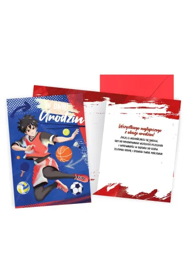 Kukartka Karnet urodziny dzieci�ce anime, ch�opi�ce, pi�ki PR-560