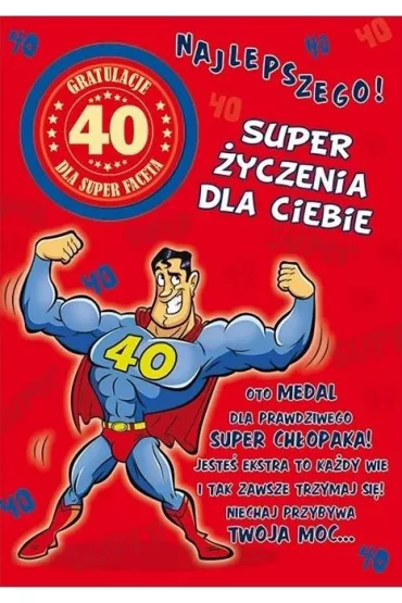 Stamp Karnet Party naklejany B6 + koperta Urodziny 40