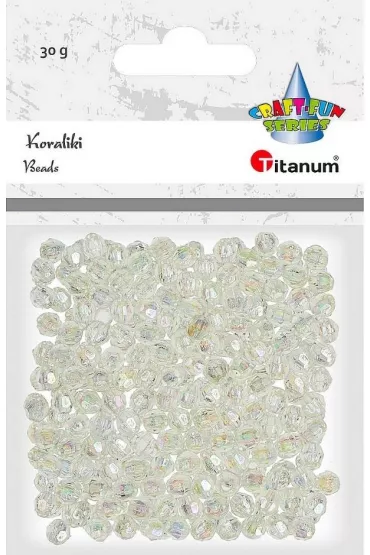 Titanum Koraliki plastikowe fasetowane bia�e 30g