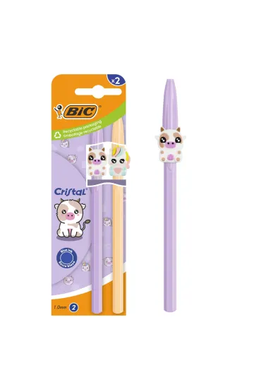 D�ugopis Cristal Figurine 1mm niebieski 2 szt BIC