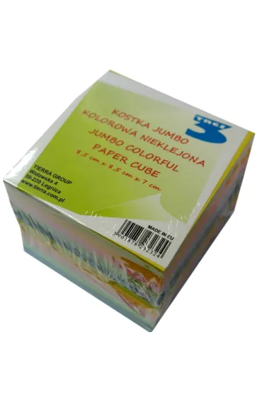 Tierra Group Kostka Jumbo kolorowa nieklejona 8,5cm x 8,5cm x 7cm Tres