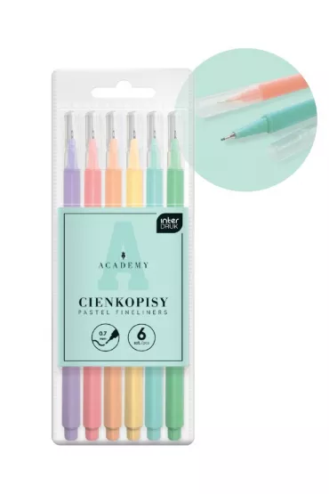 Interdruk Cienkopisy pastelowe Academy 6 szt.