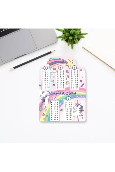 Henry Karta tabliczka mno�enia A5 Unicorn t�cza