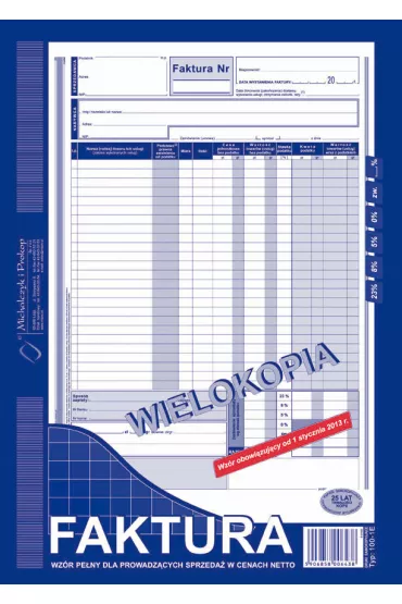 Michalczyk i Prokop Faktura A4 wielokopia