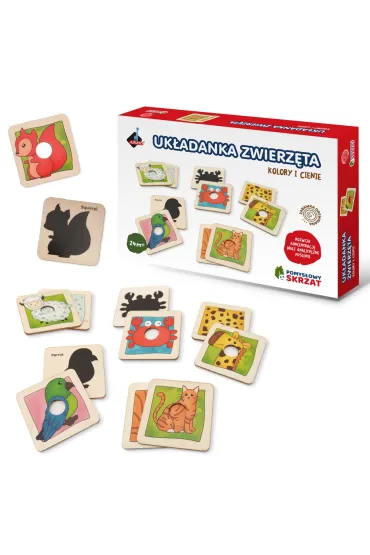 Puzzle Edukacyjne dopasuj kszta�ty i cienie zwierz�tka Askato