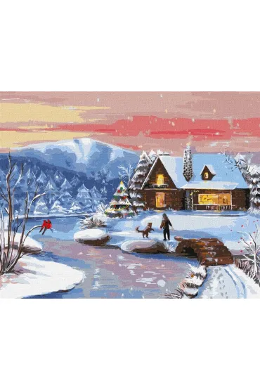 Ideyka Malowanie po numerach - �nie�ny spacer 40x50cm