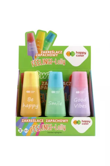 Happy Color Zakre�lacze Feelingi - Lolly, zapachowe 2w1, miks kolor�w, 12 sztuk