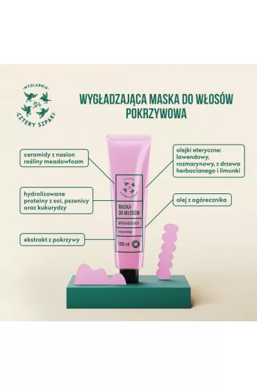 Mydlarnia 4 Szpaki Maska do wosw - Pokrzywowa 190 ml