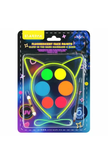 Farby do malowania twarzy 6 kolor�w Fluo STARPAK 546490