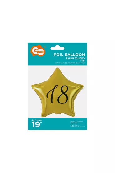 Godan Balon foliowy 18-stka gwiazda z�oty