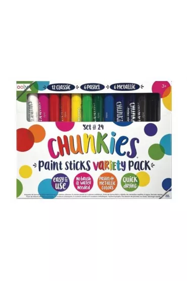 Kolorowe Baloniki Farby w kredce Chunkies Paint Sticks 24 szt.
