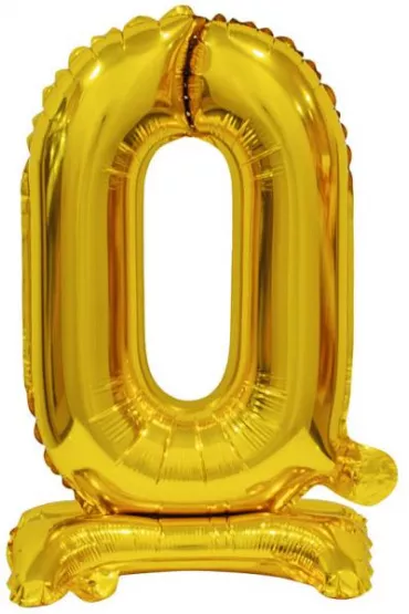 Amscan Balon foliowy mini cyfra 0 ze stopk zota 22x40cm