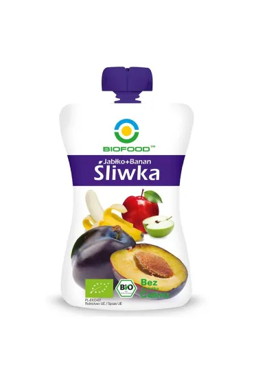 Bio Food Mus �liwkowo-bananowo-jab�kowy zestaw 12 x 90 g Bio