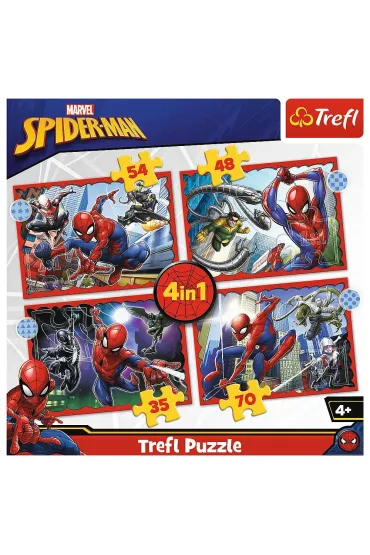 Puzzle 4w1 - Bohaterski SpiderMan (35+48+54+70 el.) Trefl