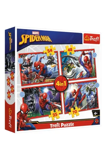 Puzzle 4w1 - Bohaterski SpiderMan (35+48+54+70 el.) Trefl