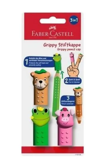 Nak�adki na kredki zwierz�tka 3 szt FABER CASTELL