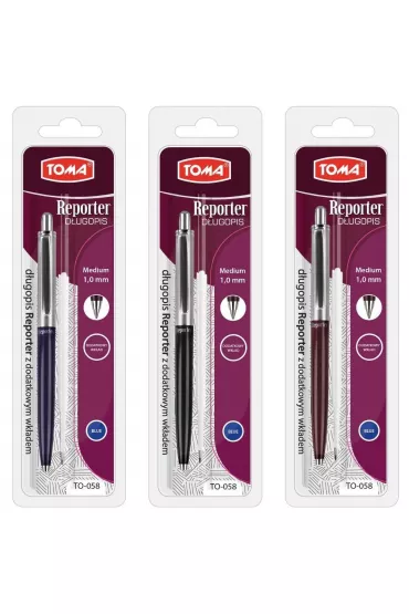 Toma D�ugopis Reporter 1,0mm + wk�ad 1 szt nieb mix