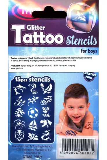 Tytoo. Szablony tatua�y - odwa�ny 15 szt