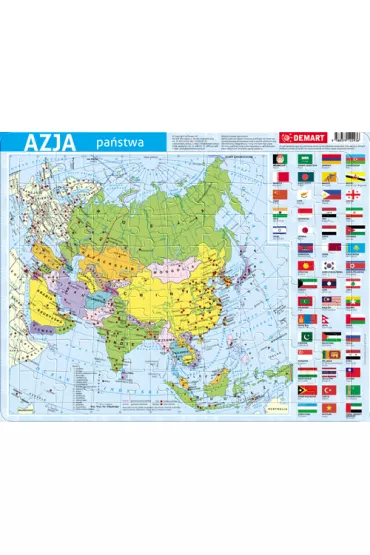 Puzzle ramkowe 72 el. Azja mapa polityczna Demart