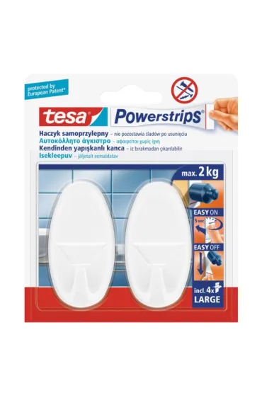 Tesa Haczyk samoprzylepny bia�y 2kg 2 szt