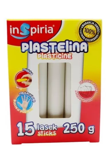 InSpiria Plastelina bia�a 15 lasek, 250g
