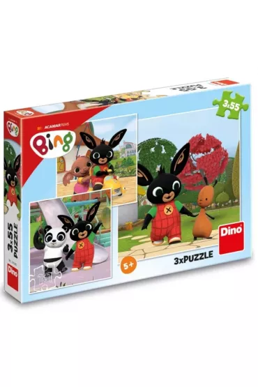 Puzzle 3x55 el. Kr�lik Bing Dino Toys