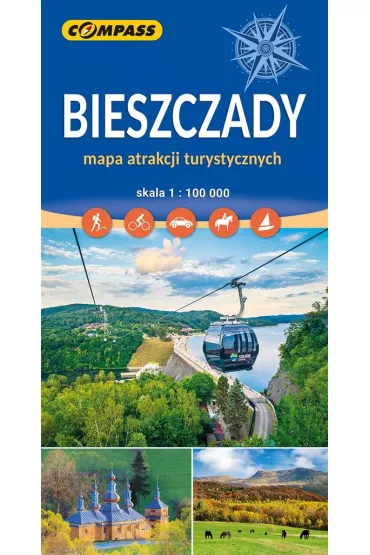 Bieszczady mapa atrakcji turystycznych skala 1 : 100 000