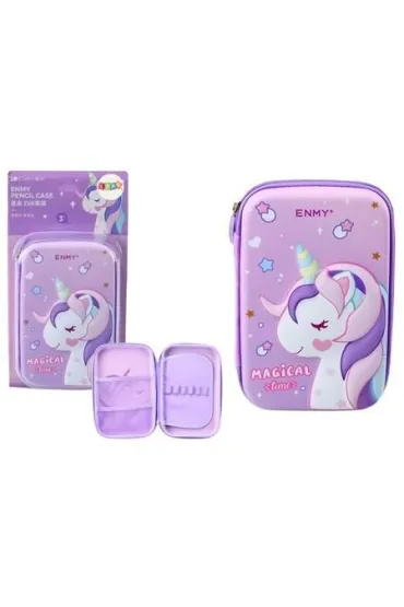 LeanToys Pi�rnik rzk�adany z jednoro�cem fioletowy 23x15cm