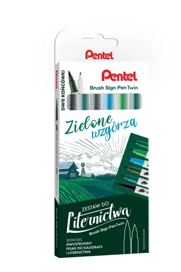 Pentel Zestaw do liternictwa Brush SESW30-ST6ZWPL 6 kolor�w