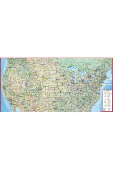 Usa laminowana mapa samochodowo-turystyczna 1:4 750 000