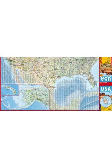 Usa laminowana mapa samochodowo-turystyczna 1:4 750 000