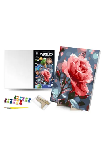 Qbee Malowanie po numerach - R�a na r�y 30x40cm