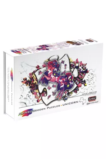 Puzzle drewniane kolorowe 110 el. Jednoro�ec Eureka 3D