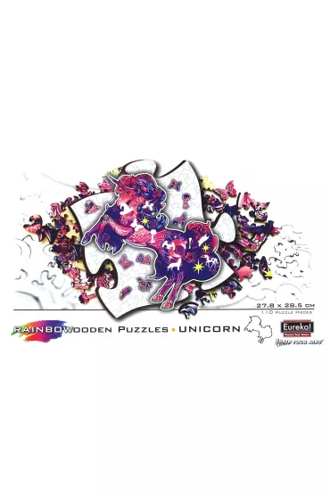 Puzzle drewniane kolorowe 110 el. Jednoro�ec Eureka 3D