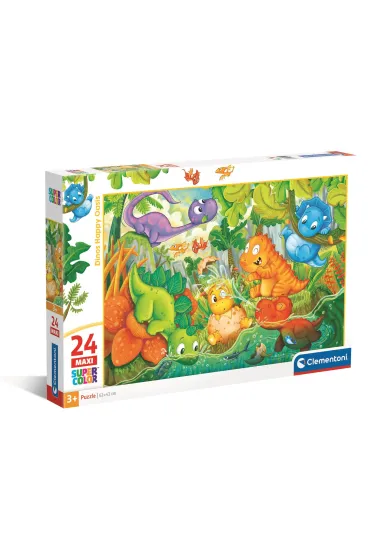 Puzzle 24 el. Maxi SuperColor. Dinos Happy Oasis Clementoni