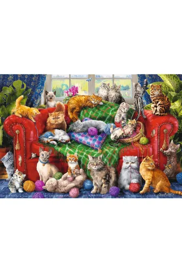 Puzzle 1500 el. Kociaki na sofie Trefl