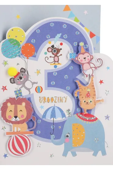 Karnet okazjonalny B6 z kopert� 3 Urodziny PAN DRAGON HM200-2851