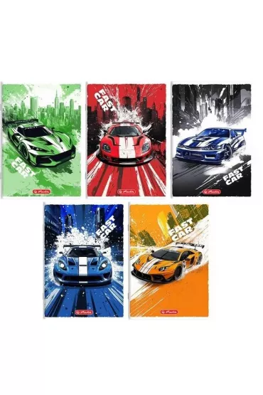 Herlitz Zeszyt A5 Fast Cars dwie linie 32 kartki 10 szt.
