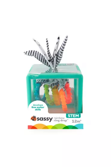 Sassy Manipulacyjna kostka sensoryczna Montessori – elastyczna kostka sorter z kr��kami