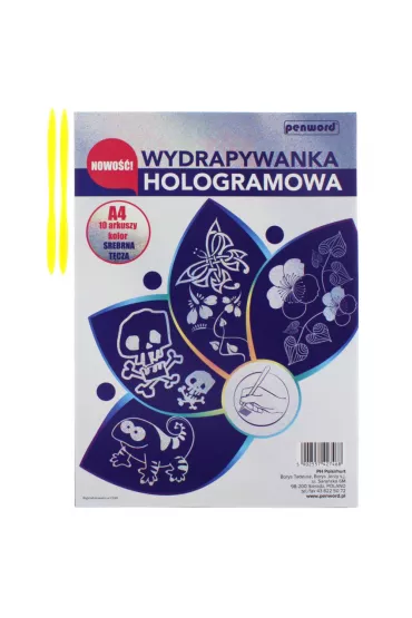 Zestaw kreatywny Wydrapywanka A4/10ARK holograf srebrna T�cza FOL SDM 427468 Polsirhurt