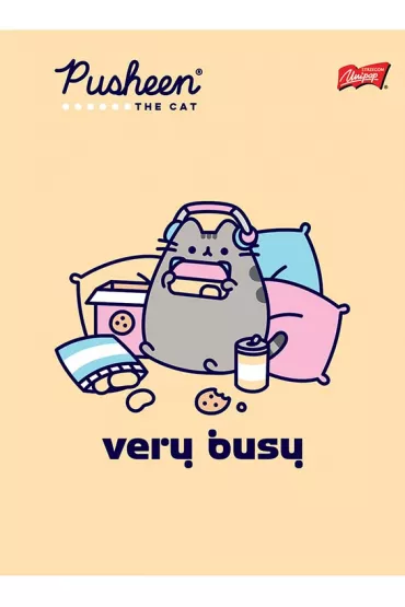 St. Majewski Zeszyt A5 laminowany Pusheen kratka 32 kartki