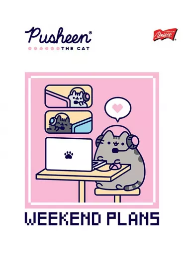 St. Majewski Zeszyt A5 laminowany Pusheen kratka 32 kartki