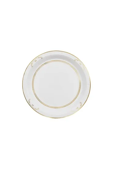 PartyDeco Talerzyki papierowe z ornamentem bia�e 23cm 6 szt.