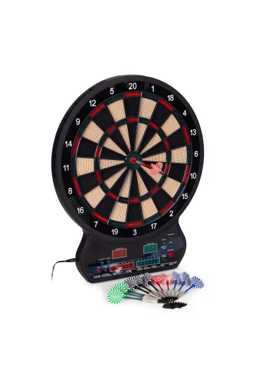 Elektroniczna tarcza do darta gry w rzutki lotki tablica LCD 42 cm 27 gier zestaw 12 rzutek Multistore